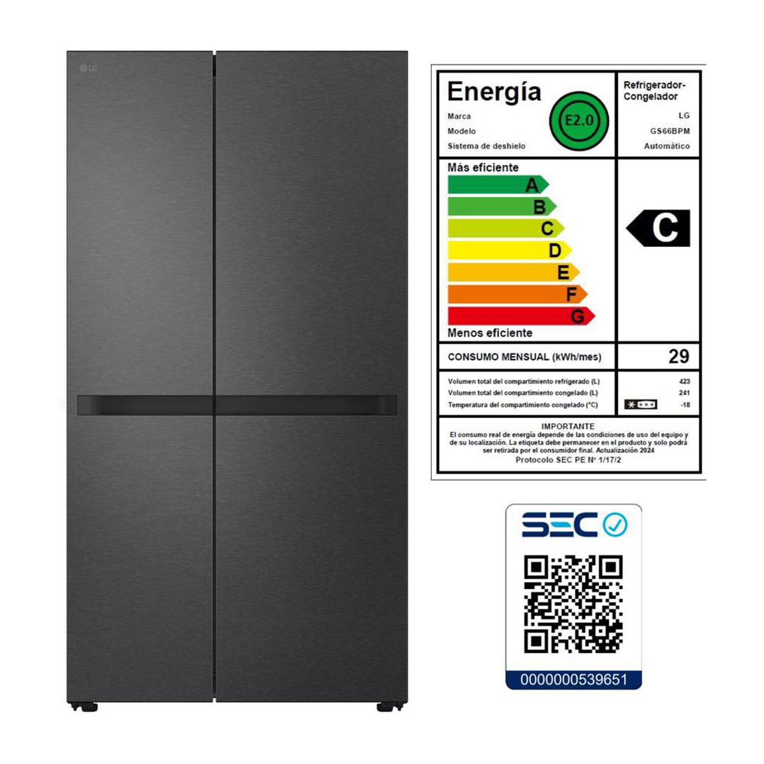Refrigerador Side By Side LG GS66BPM / No Frost / 664 L image number 11.0
